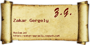 Zakar Gergely névjegykártya